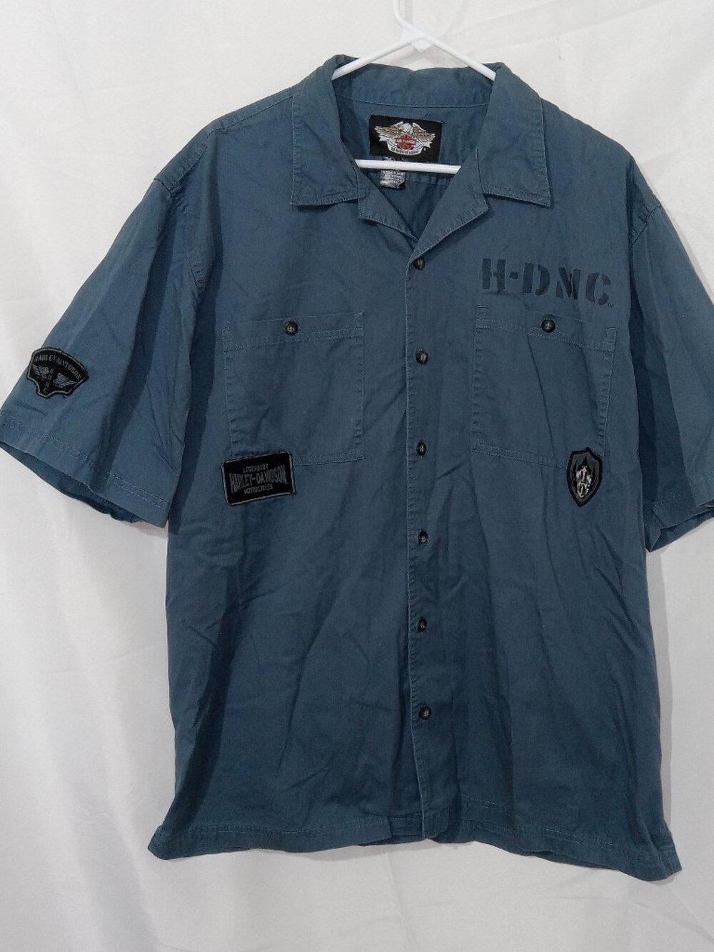 Harley-Davidson H-DMC Mechanic Button Up Shirt XL Biker Workwear Y2K